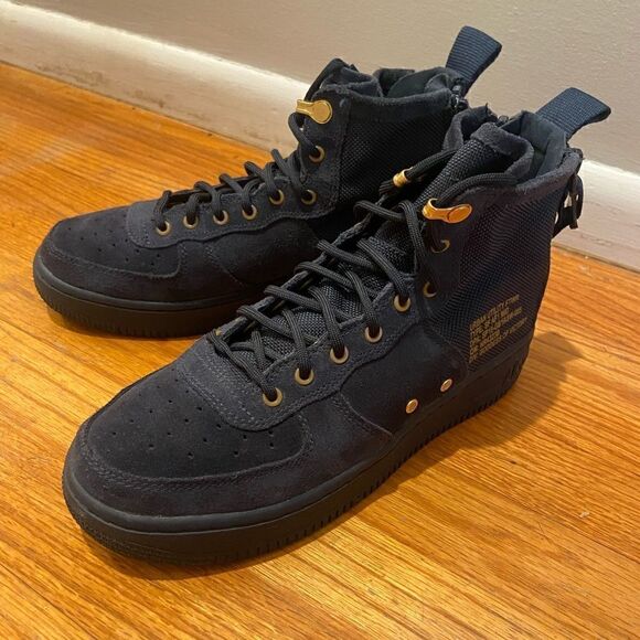 Nike SF Air Force 1 Mid Obsidian Black (GS) - AJ0424-400 Sneaker - Picture 6 of 12